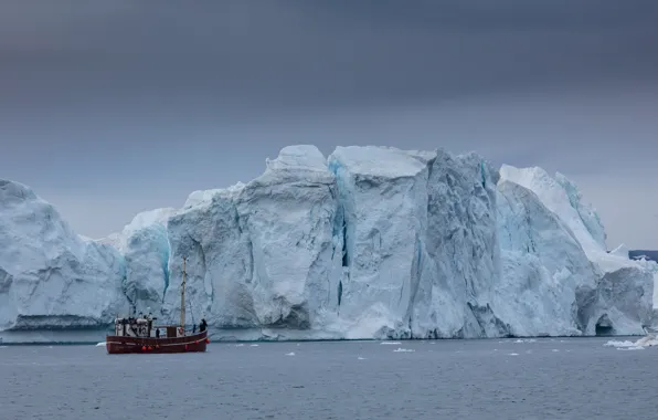 Cold, ice, winter, sea, the sky, water, clouds, snow