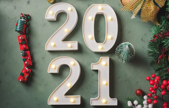 Balls, berries, holiday, toy, Christmas, figures, New year, train