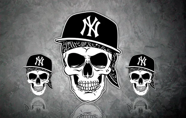 Picture skull, cap, sake, rap, La Coka Nostra, Hip-hop