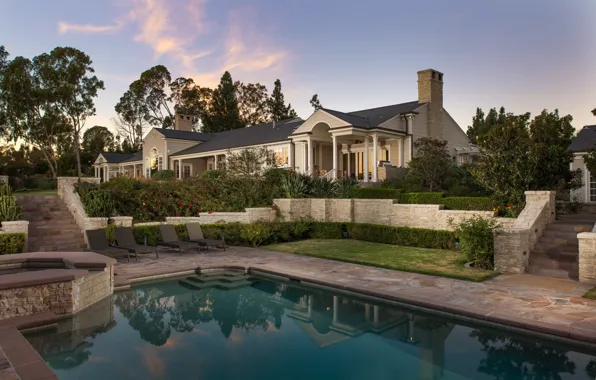 Design, Villa, pool, garden, architecture, mansion, terrace
