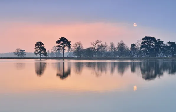 Landscape, sunset, lake