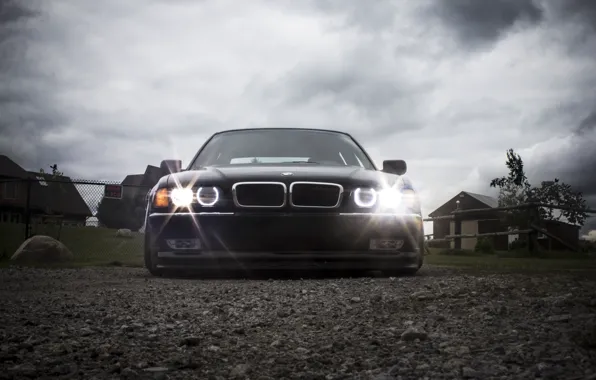 The sky, clouds, BMW, Tuning, Boomer, Lights, tuning, stance