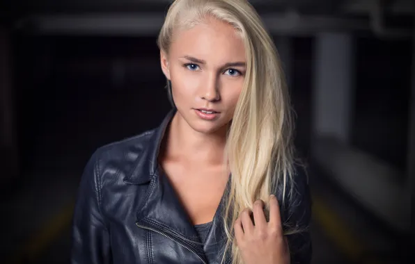 Look, girl, pose, model, hand, portrait, makeup, jacket