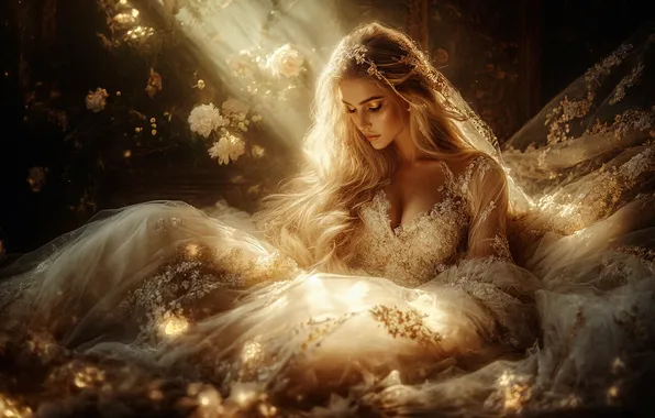 Look, girl, fantasy, image, Princess, AI art, neural network