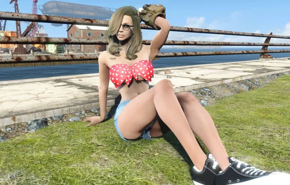 Girl, Glasses, Blonde, Fallout 4