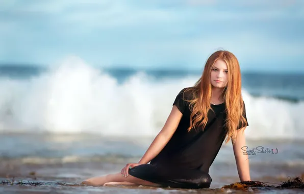 Sea, look, girl, portrait