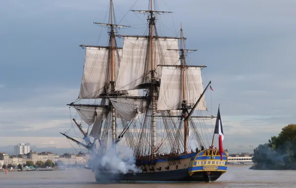 Picture French Navy, 32 gun sailing frigate class Concorde, The Frigate Hermione