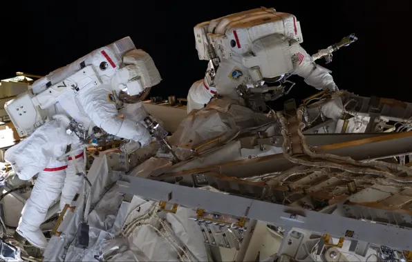Space, technique, repair, the astronauts