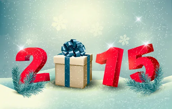 Gift, New Year, New Year, Happy, 2015