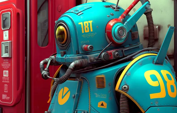 Fantasy, Robot, science fiction, sci-fi, digital art, artwork, fantasy art, fututristic