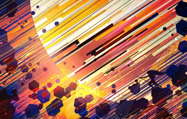 Fantasy, Saturn, Art, Planet, Line, Illustration, Geometric, Environments