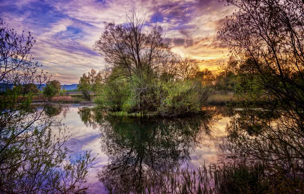 Picture lake, reflection, Landscape