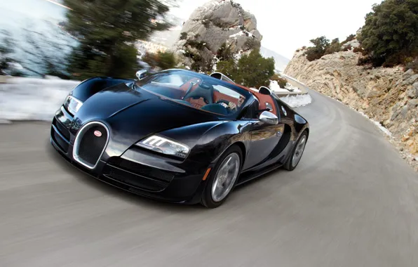 Picture Grand Sport, road, Vitesse, turn, car, Bugatti, machine, turn