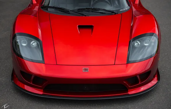 Red, the hood, sports car, the front, Twin Turbo, Saleen S7, manual Assembly