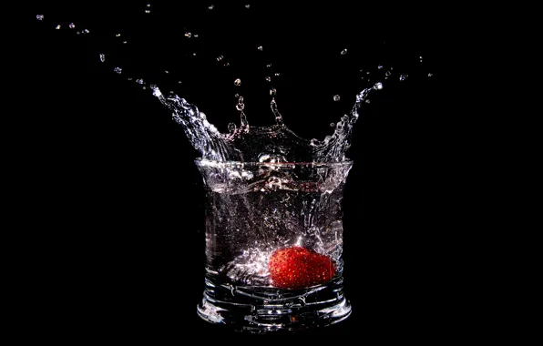 Glass, water, drops, squirt, transparent, glass, glass, food