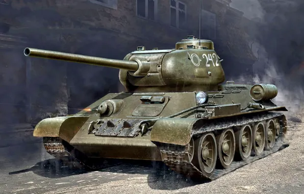 Figure, USSR, Tank, The great Patriotic war, Soviet, WW2, Average, T-34-85