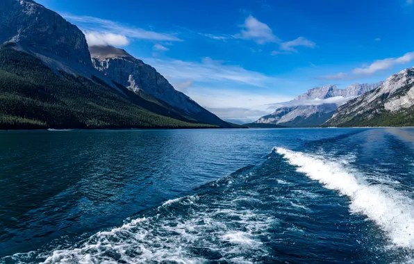 Mountains, lake, photo, Canada, Lake Minnewanka