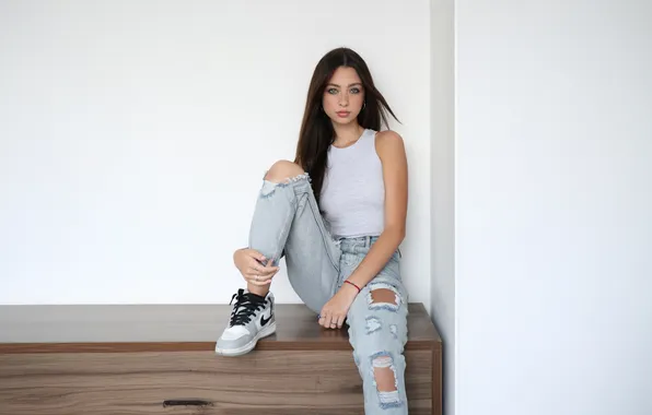 Girl, beautiful, model, sweet, long-haired, mishka silva