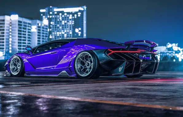 Auto, Night, The city, Lamborghini, Machine, Art, Render, Design