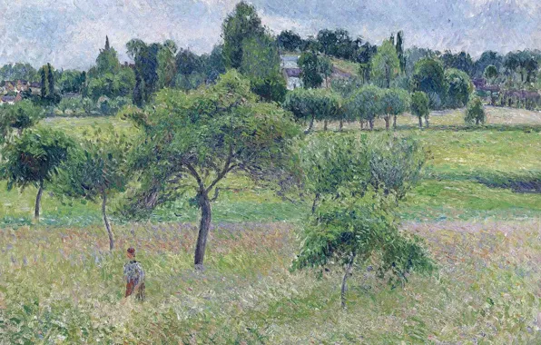 Landscape, picture, Camille Pissarro, Apple tree at Eragny