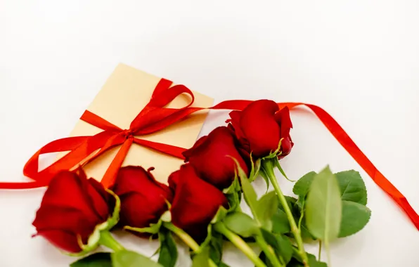 Picture gift, roses, tape, red, red, March 8, flowers, romantic