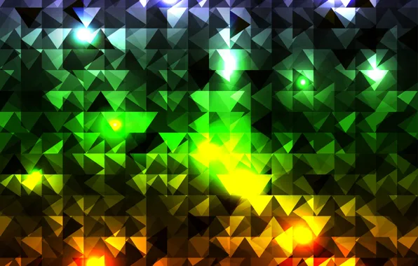 Picture abstraction, cubes, triangles, colorful