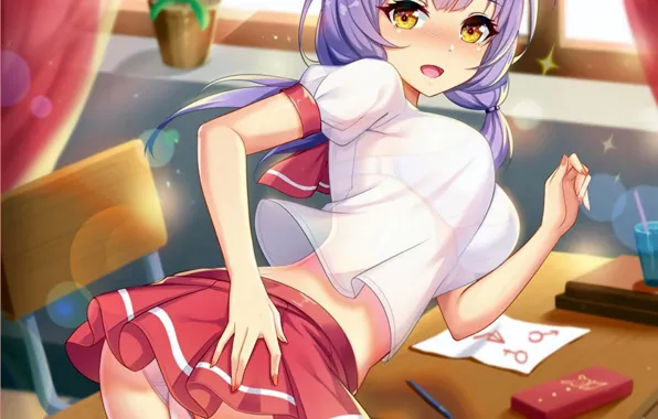 Picture Popa, Buttock, lingerie, skirt lifted, school uniform, panties, panty, thighhighs