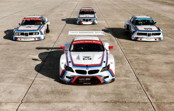 Picture BMW, Shadow, Race, 1975, 2015, Sebring, BMW Z4 GTLM, BMW 3.0 CSL
