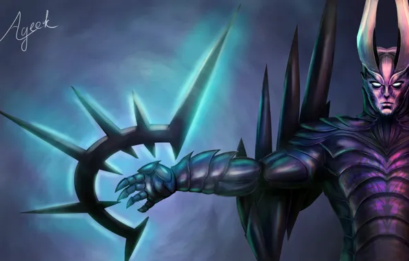 Picture the demon, art, horns, Dota 2, Terror blade, Demon Marauder, Azaggon