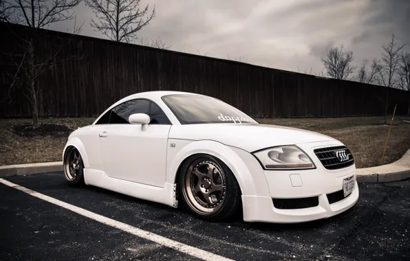 White, Audi, Audi, white, stance