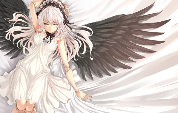 Girl, wings, anime, rozen maiden