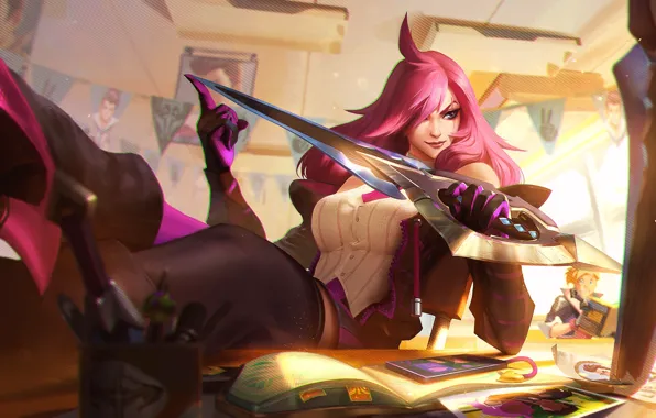 Girl, Girl, Art, Art, League of Legends, Katarina, Illustration, LOL