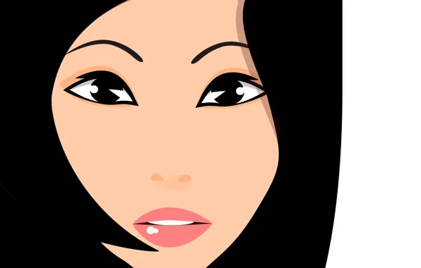 Picture girl, face, vector, lips
