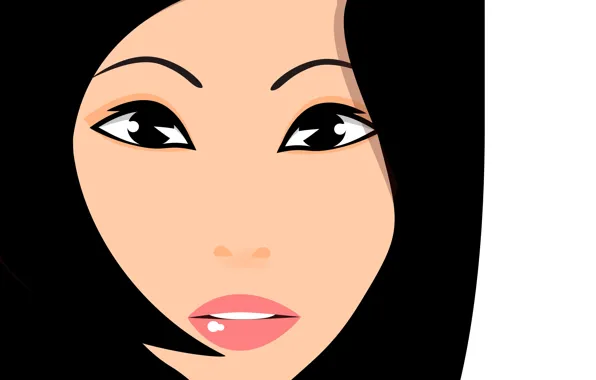 Girl, face, vector, lips