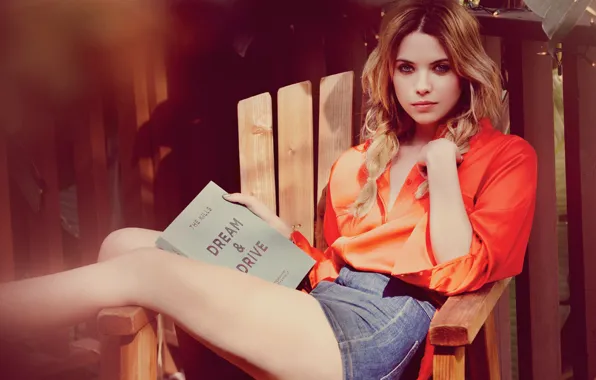 Picture the fence, actress, chair, photographer, book, beauty, Ashley Benson, Ashley Benson