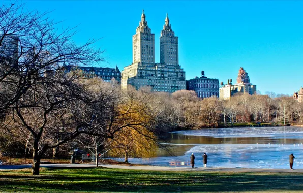 Picture the sky, pond, Park, home, New York