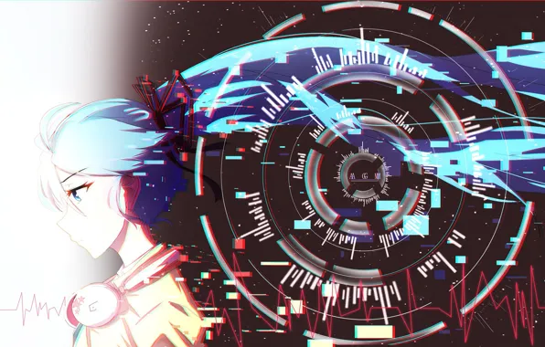 Girl, round, Hatsune Miku, Vocaloid, Vocaloid, Hatsune Miku