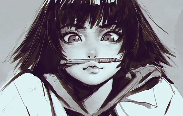 Picture girl, face, mood, art, handle, lips