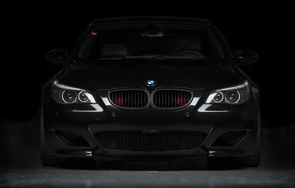 Picture black, bmw, BMW, black, the front, e60