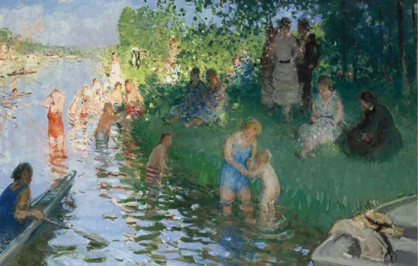 Picture, genre, Bathing, Pierre Eugène Montesin, Pierre-Eugene Montezin