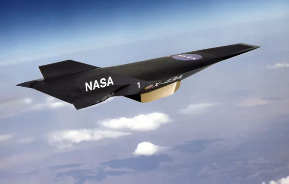 The sky, black, Nasa, NASA, The plane, hypersonic, unmanned, X-43A