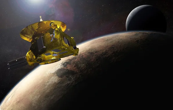 Picture space, stars, surface, Pluto, a dwarf planet, automatic interplanetary station, "New horizons"