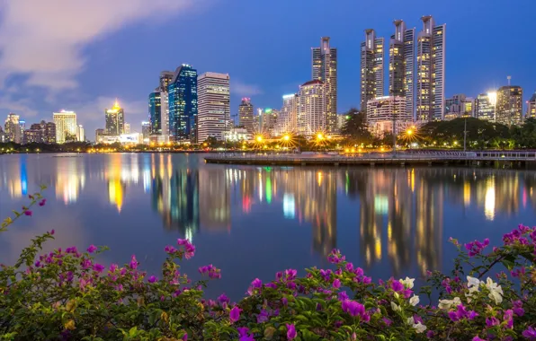 Flowers, the city, Thailand, Bangkok