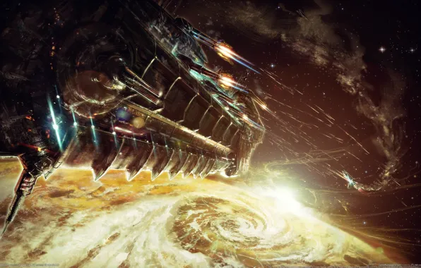 Space, ship, Bulletstorm, shots