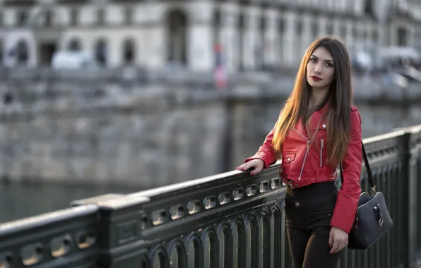 Autumn, face, the city, model, hair, walk, Daniela