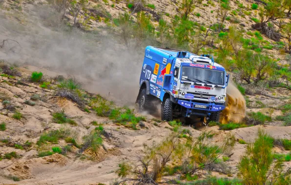 Picture The sky, Sand, Nature, Sport, Speed, Turn, Truck, Race