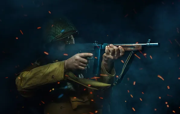 Weapons, background, soldiers