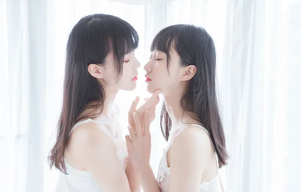 Beautiful, Asian, Women, Models, Cute, Pretty, Closed Eyes, Close Up
