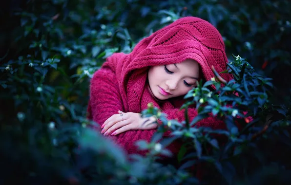 Girl, background, Asian