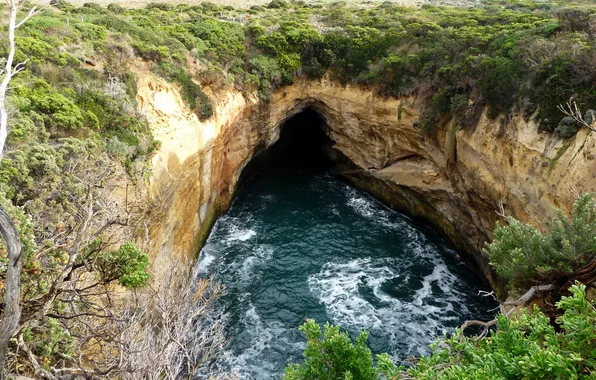 Sea, rocks, Australia, gorge, the grotto, Australia, Loch ARD, Port Campbell
